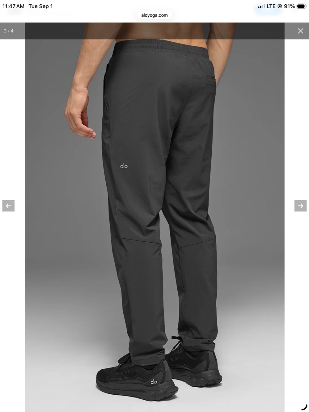 ALO Yoga Men’s Charcoal Athletic Jogger Pants